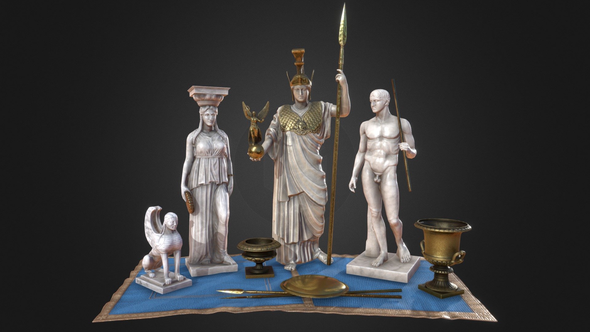 Ancient Greek sculptures 3d model