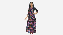 Woman In Flower Dress 0670