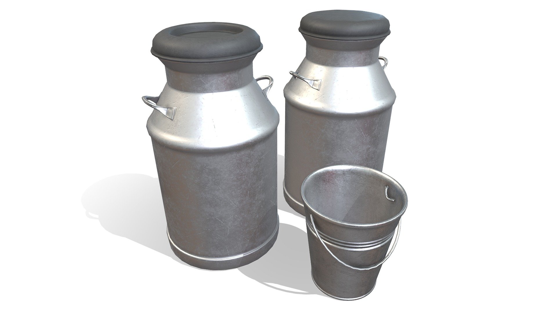 Milk Cans/Metal Bucket 3d model