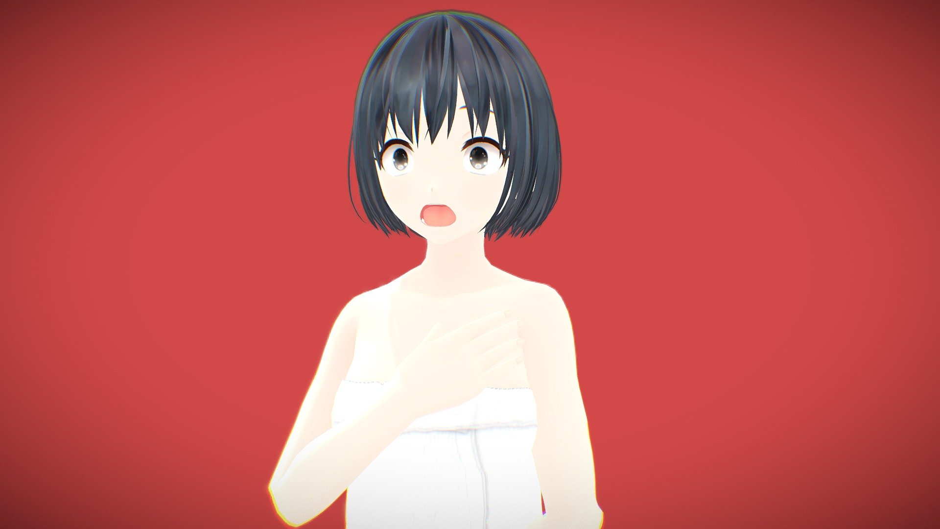 Kazuko in Towel 3d model