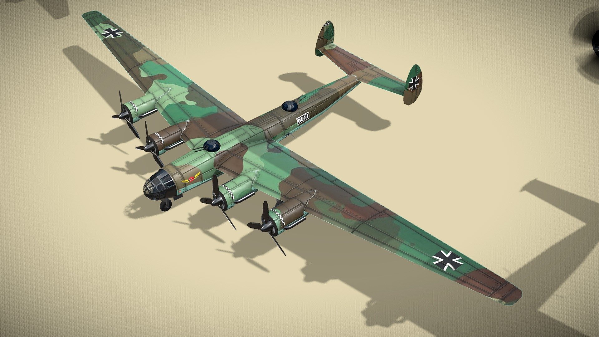 Messerschmitt ME-264 Amerika Bomber WW2 bomber 3d model