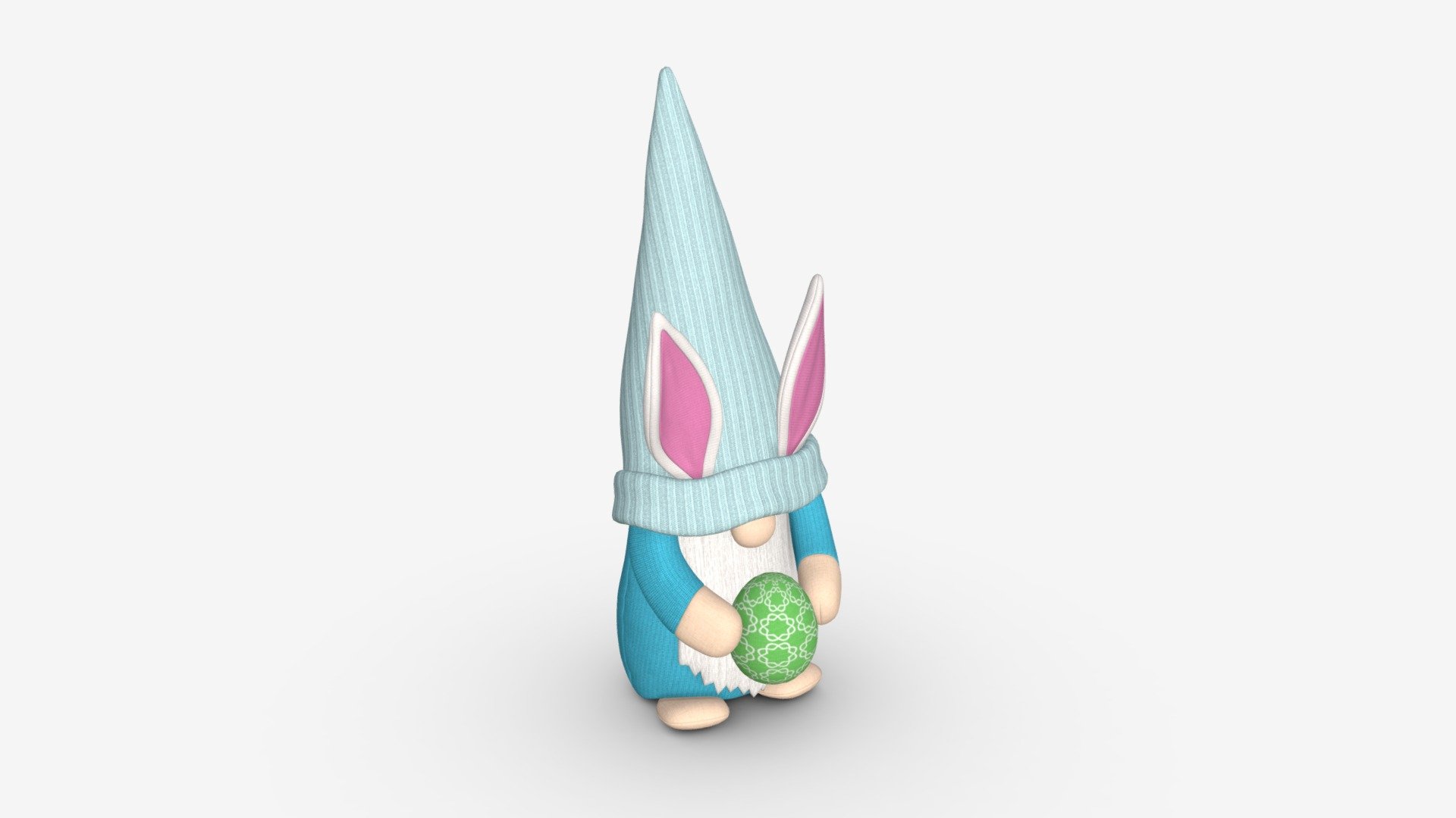 Easter Plush Doll Gnome With Egg 03 3d model