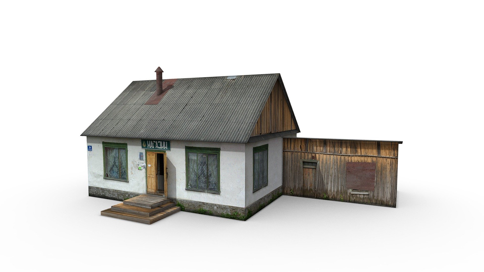 Village food shop 3d model