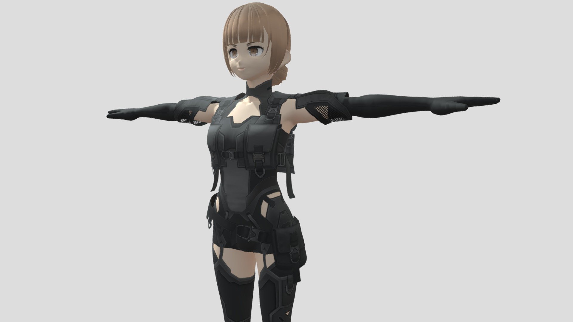 【Anime Character】Armor Female (V1/Unity 3D) 3d model