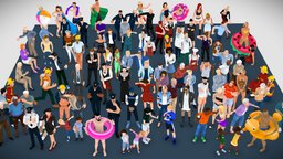 100-Mega-Pack LowPoly Rigged People Characters