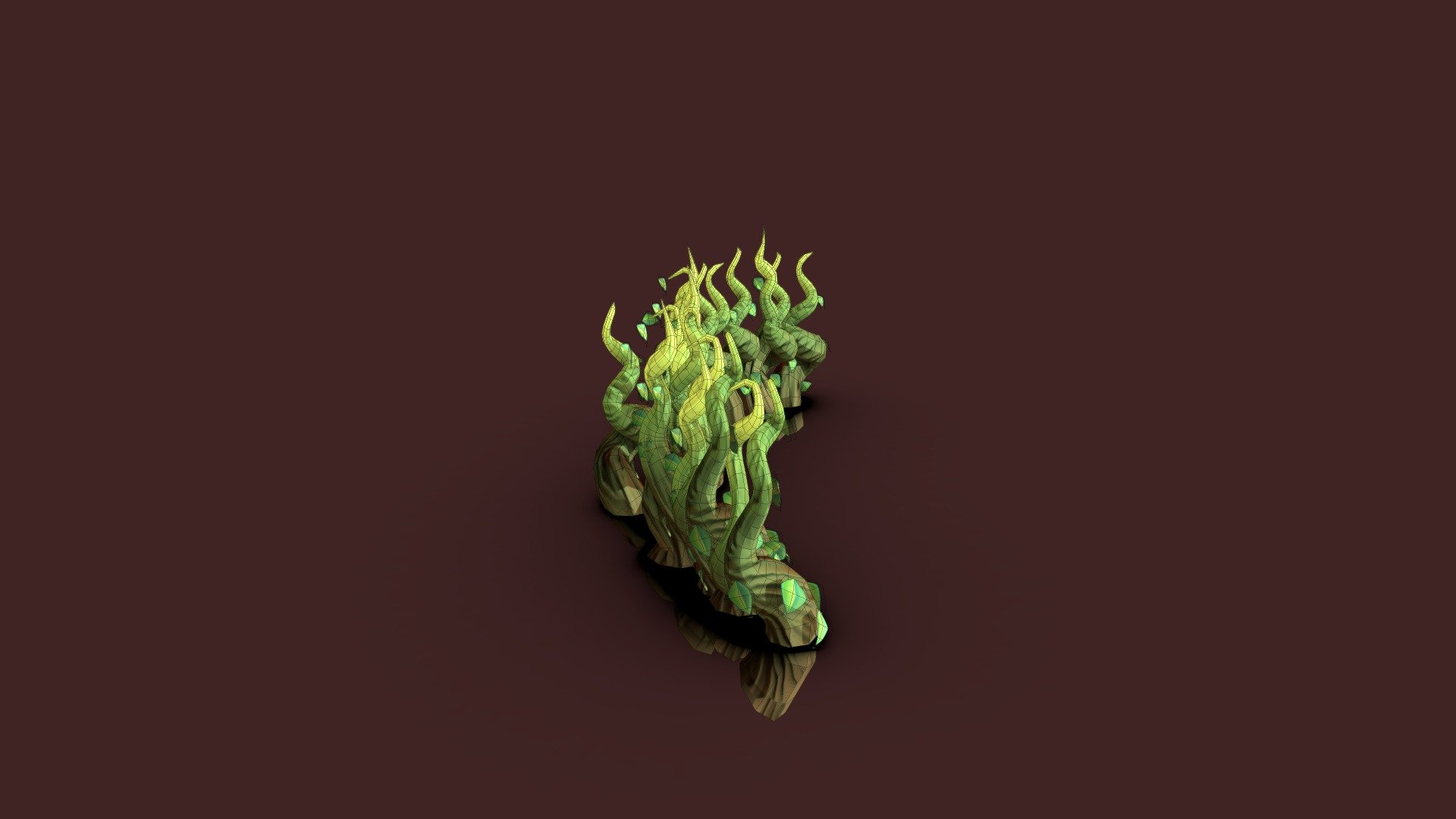 Roots low poly 3d model