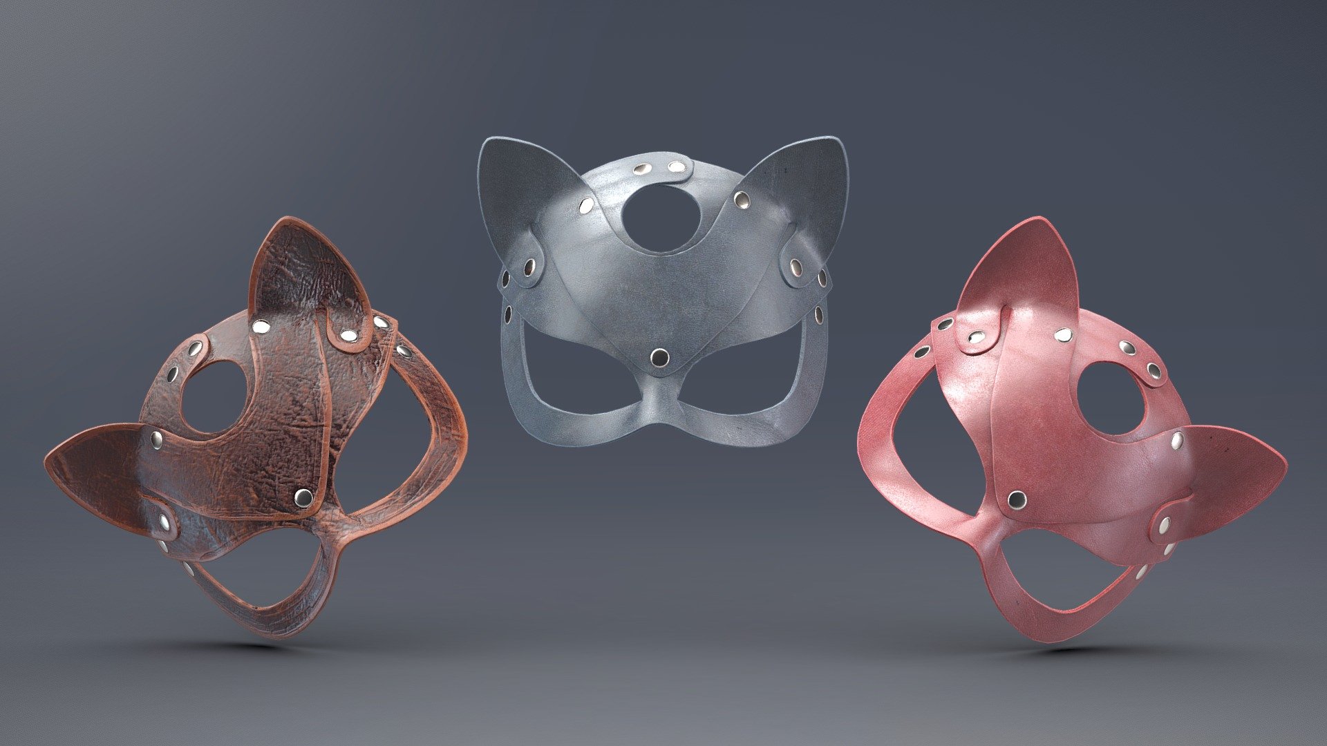 Leather cat mask 3d model