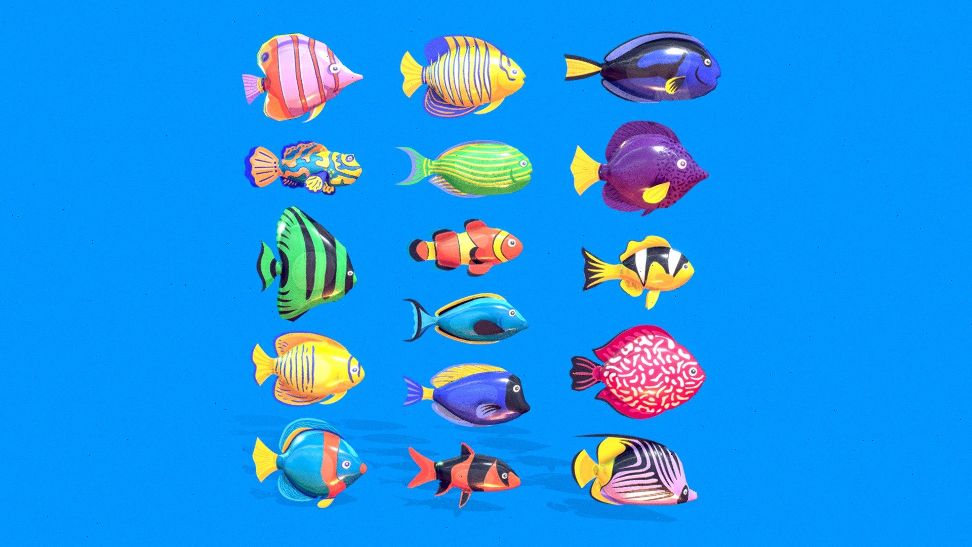 Lowpoly Fish Toon Pack 3d model