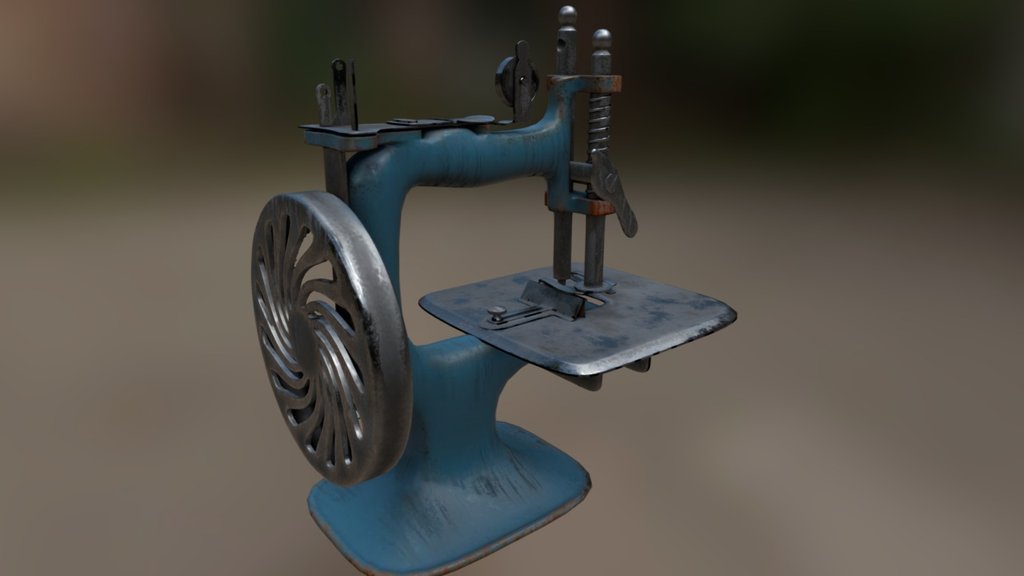 Old Sewing Machine [v.2] 3d model