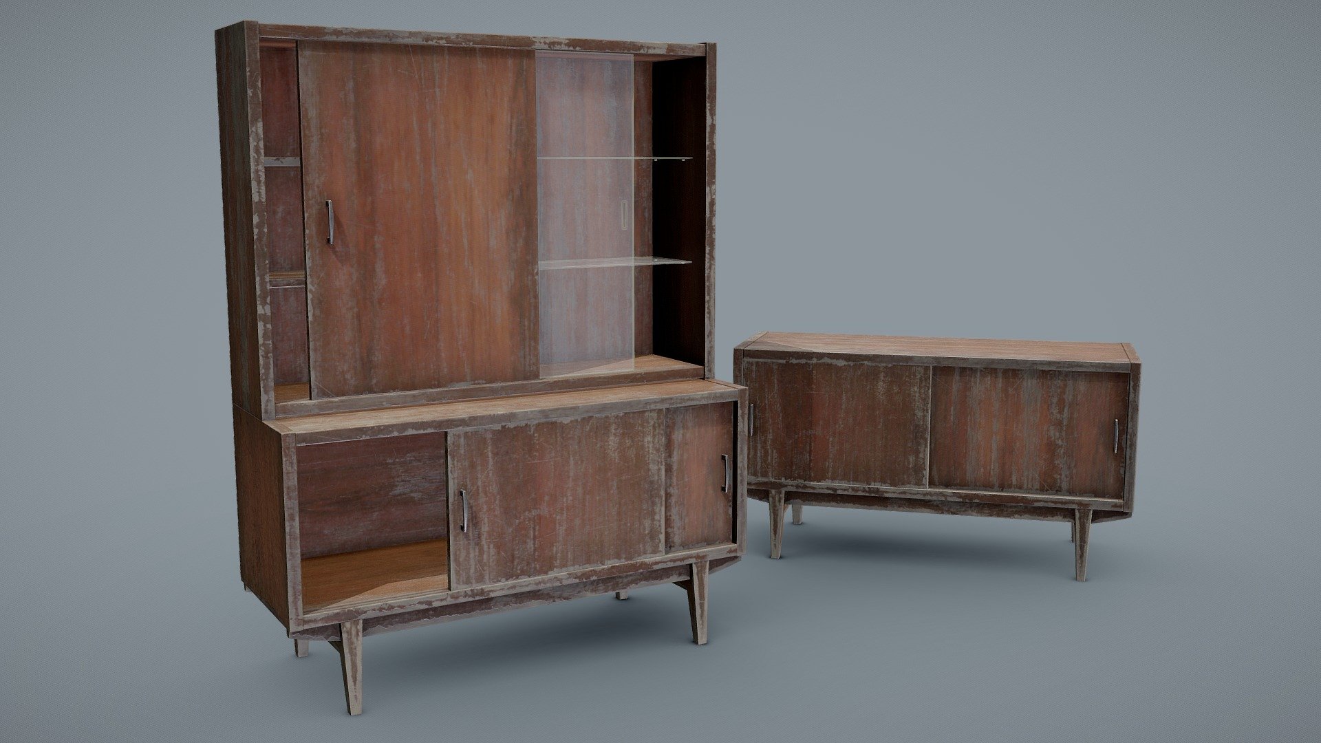 Soviet Chest Of Drawers Variant 1 Damaged 3d model