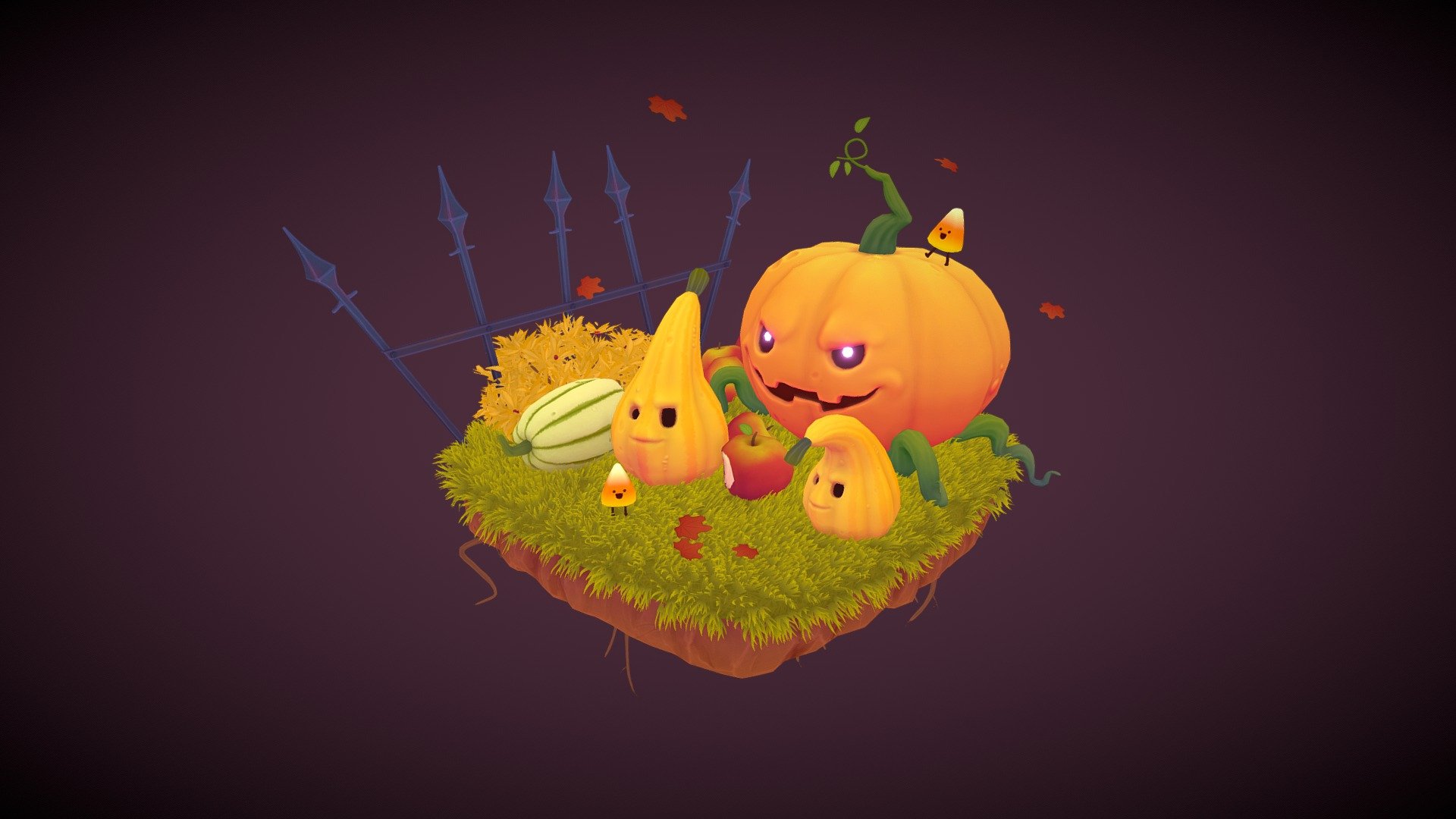 Spooky Pumpkin Squash 3d model