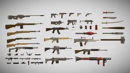 Polygonal Modern Weapons Asset Package