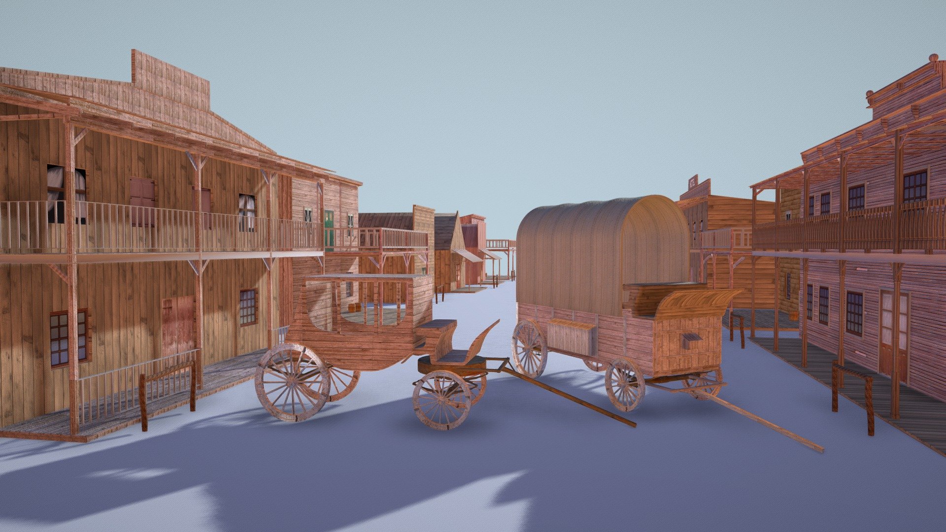 Old Western Town 3d model