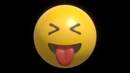 Tongue out yellow ball Emoji or Smiley