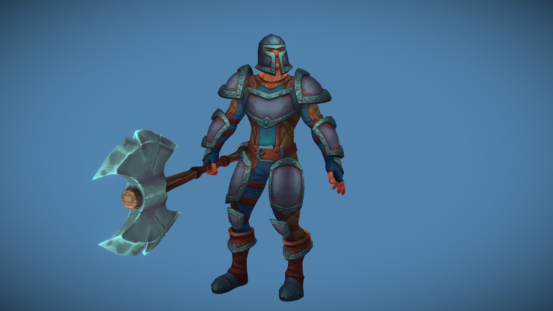 Stylized Human Male Newbie Warrior(Outfit) 3d model