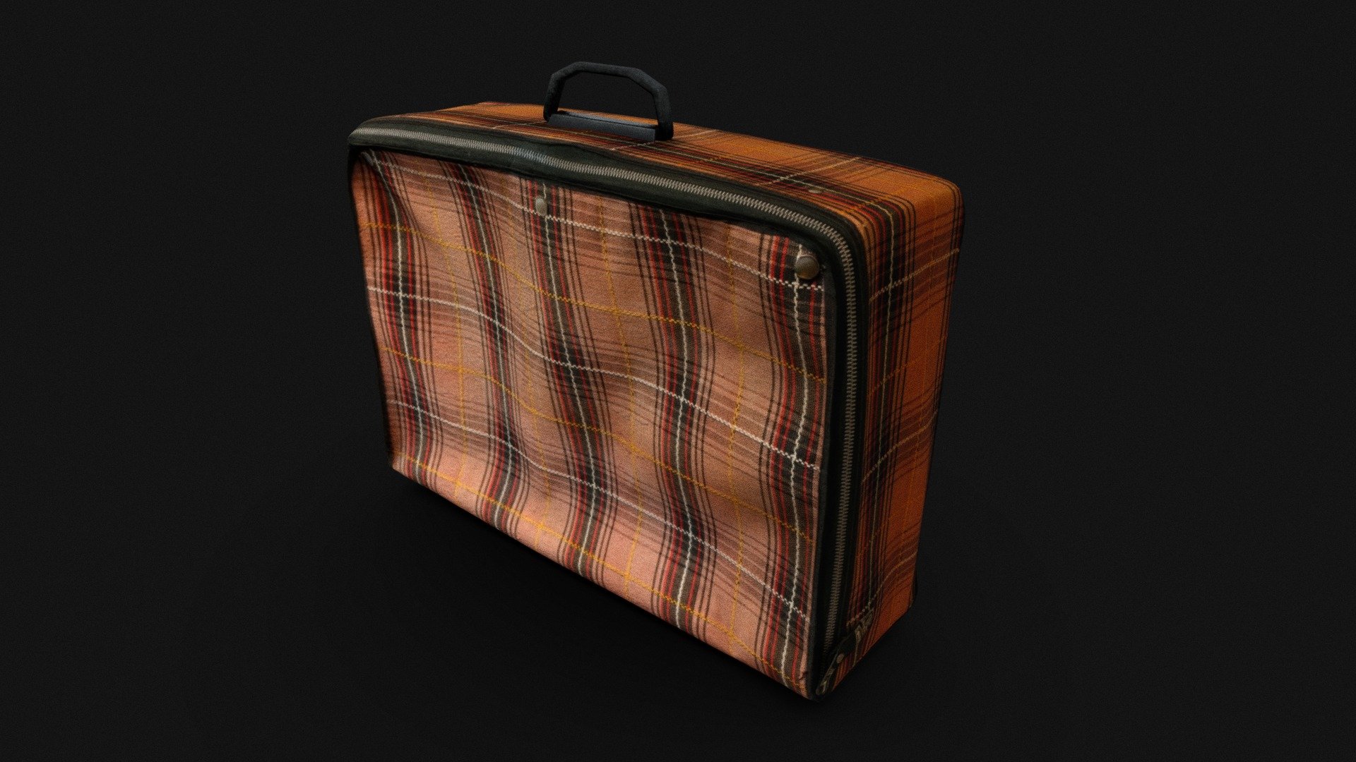 Antique fabric suitcase 3d model