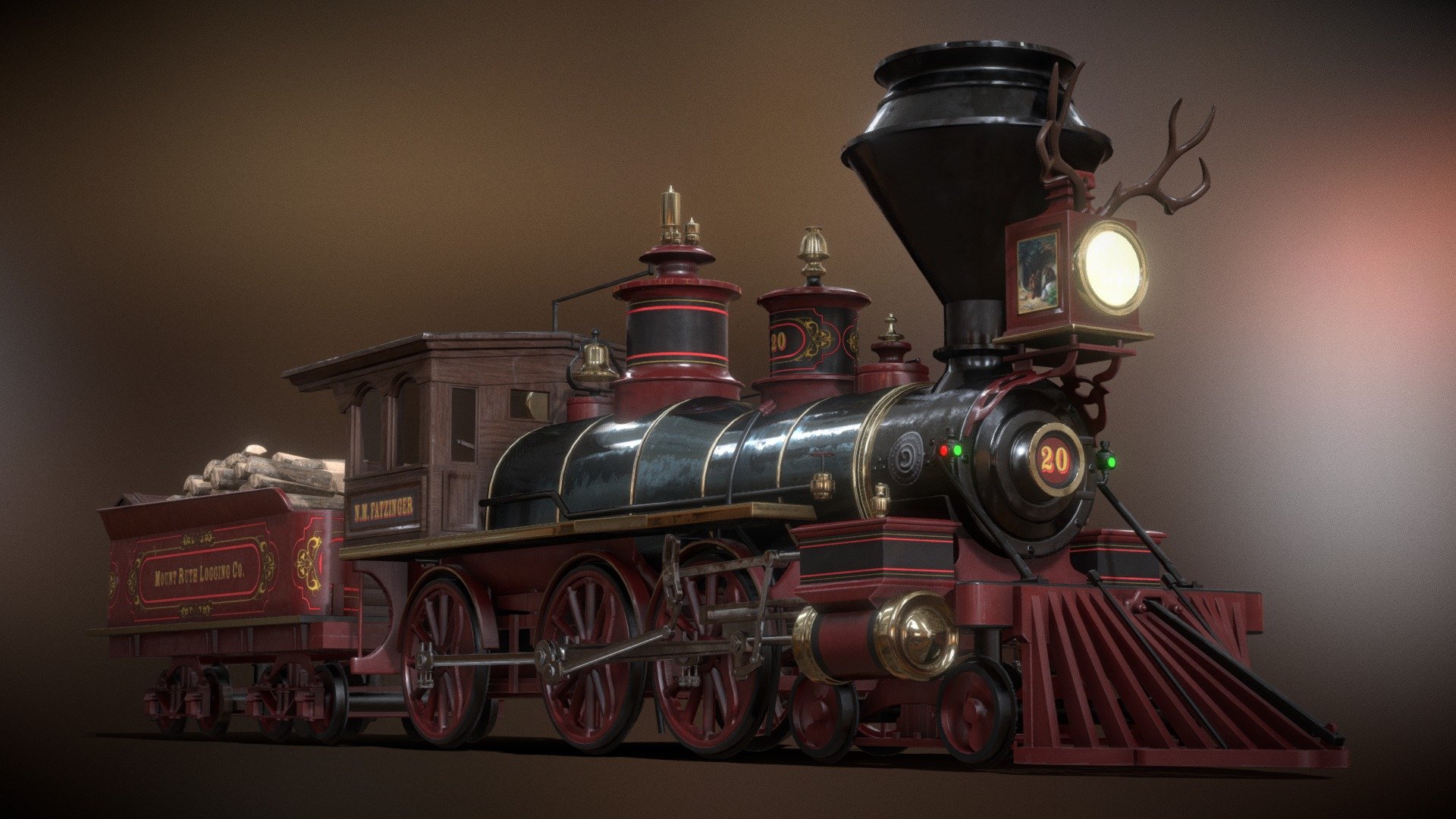 Mount Ruth Logging Company Locomotive 3d model