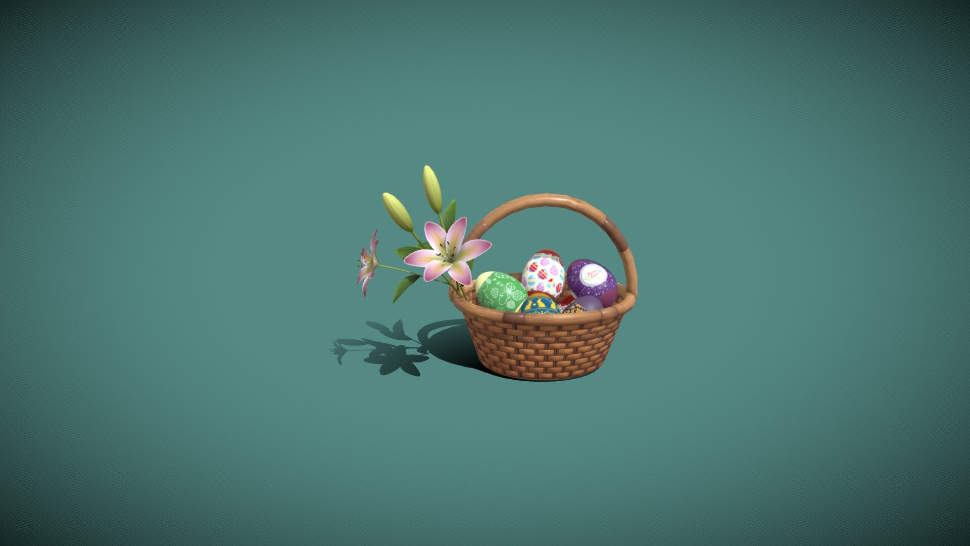 Easter Basket 3D Model 3d model