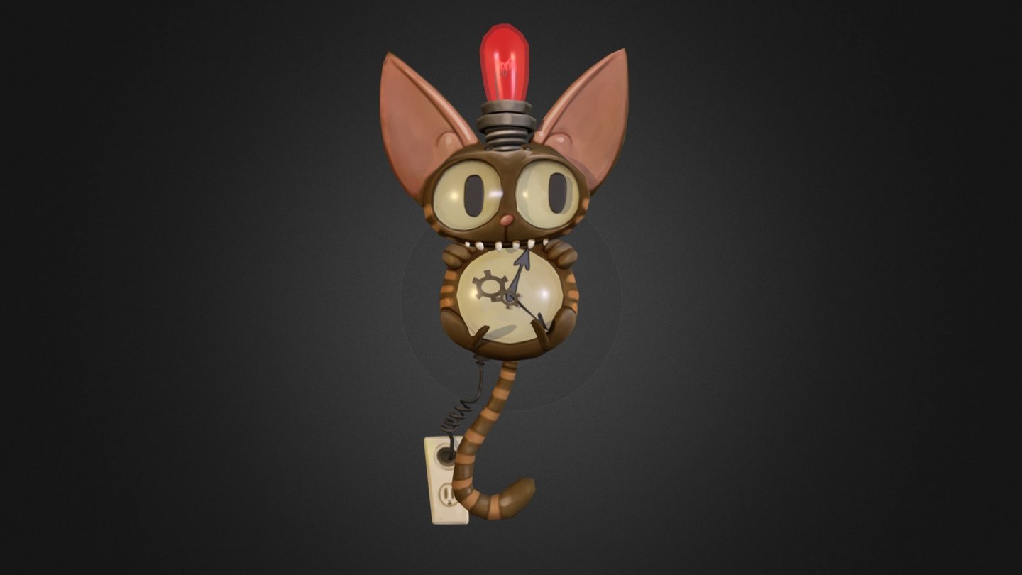 Wildstar cat clock 3d model