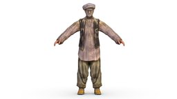 LowPoly Man Old Afghan Soldier