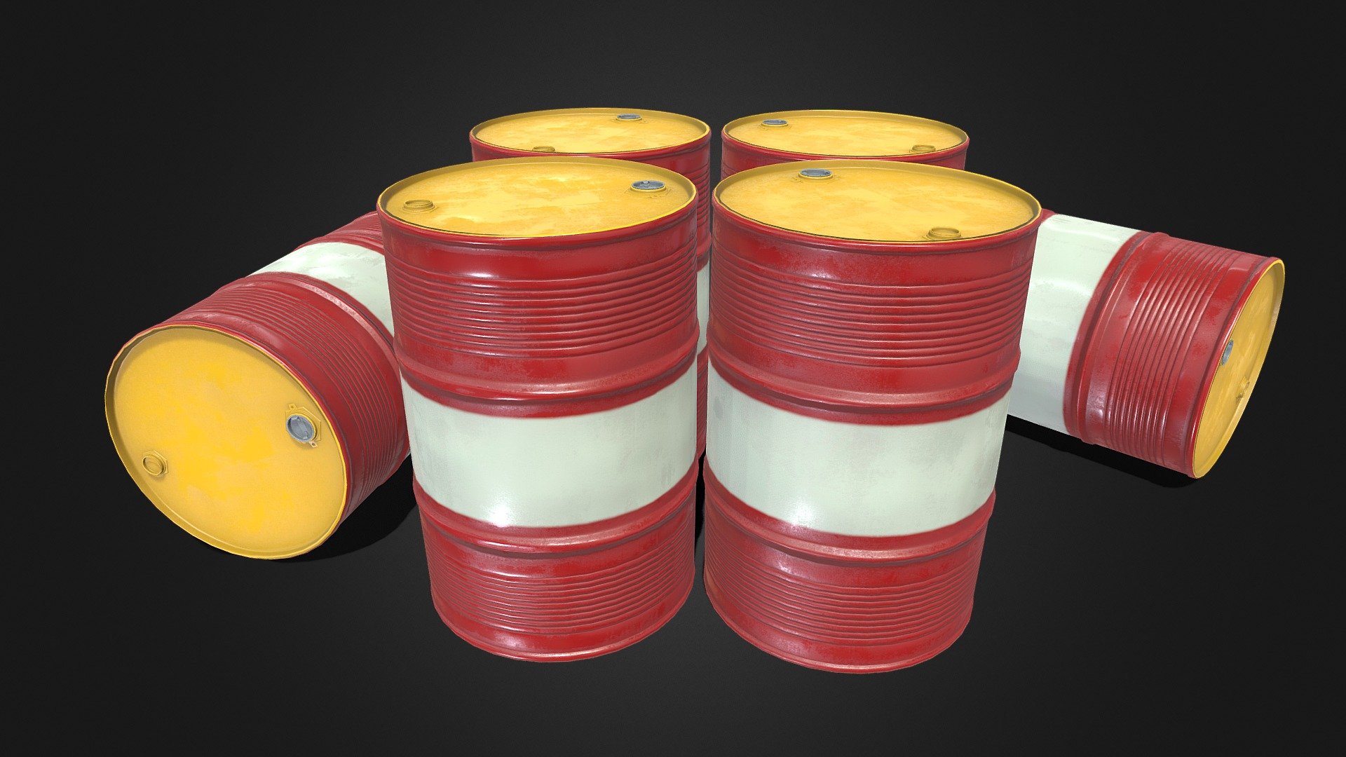 Game Ready PBR VR Metal Oil Drum Gas 3d model