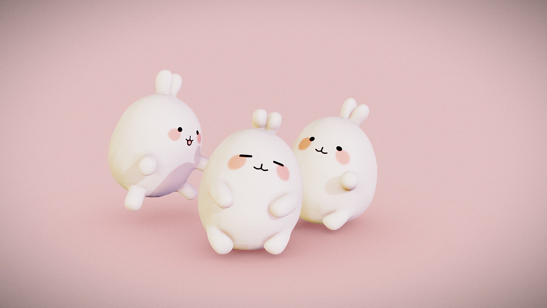 Kawaii bunny 3d model