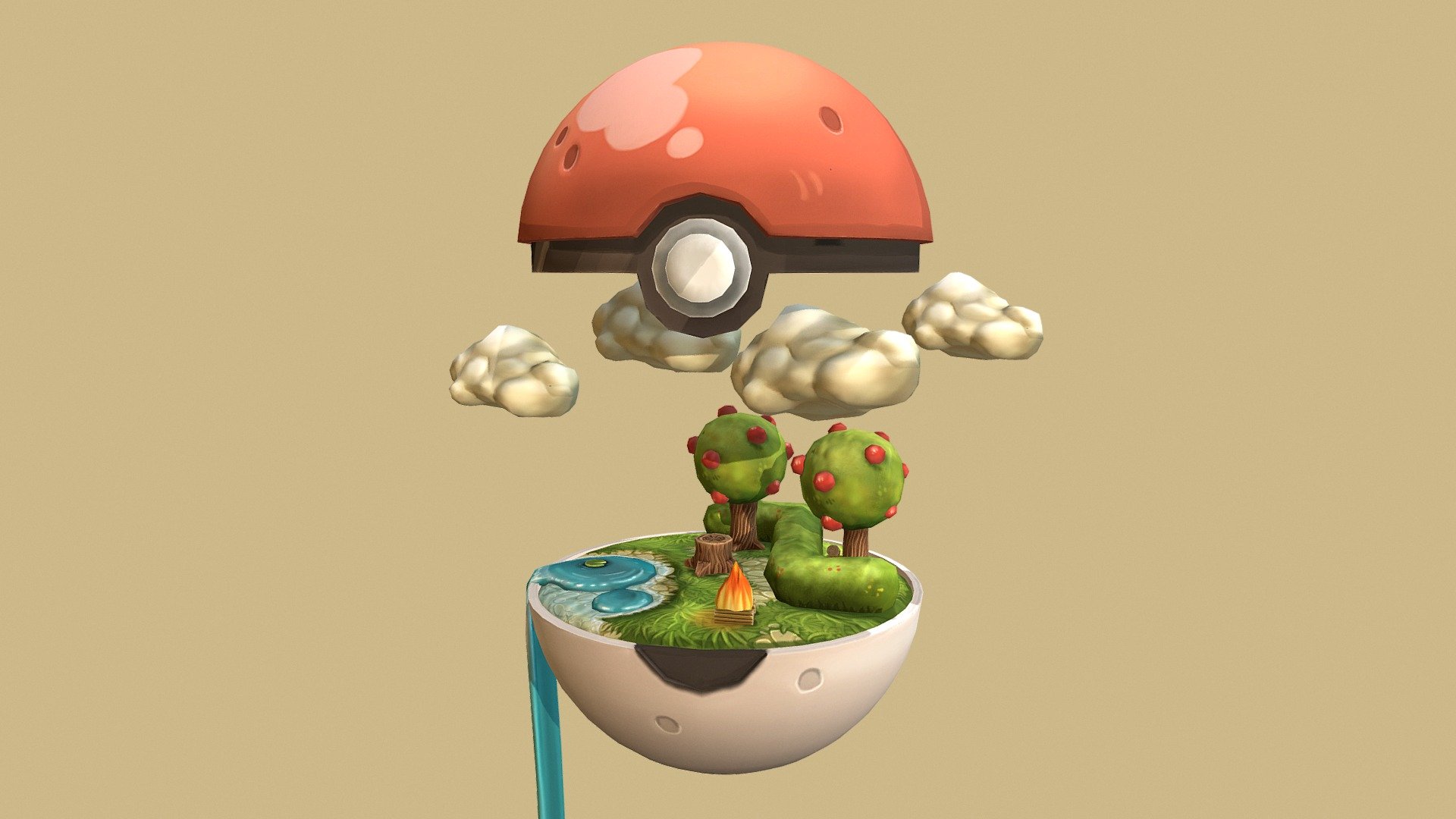 Poké Ball 3d model