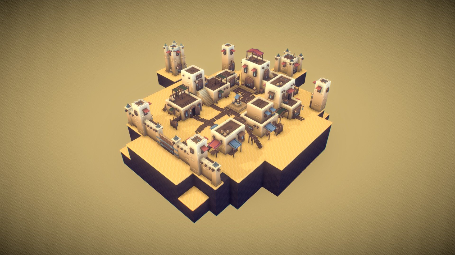 Desert Building Kit 3d model