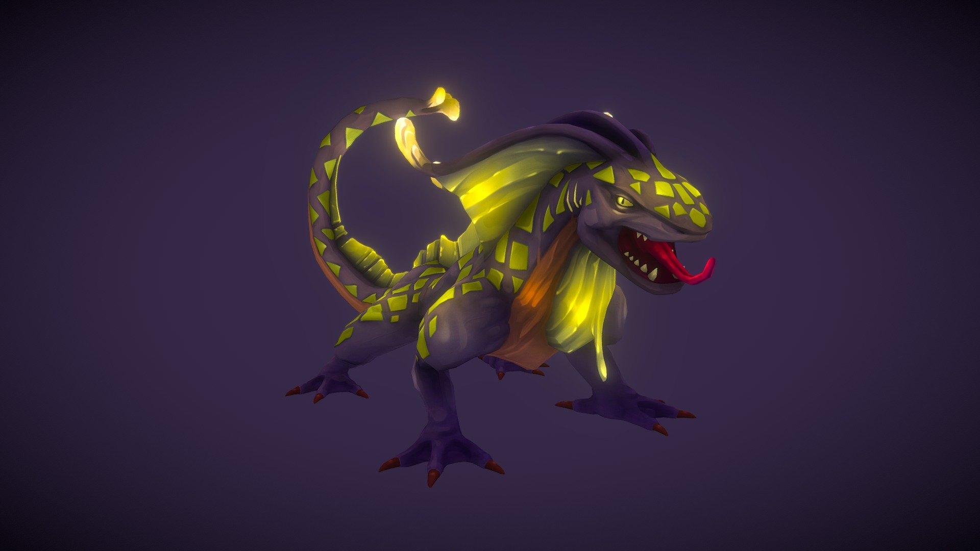 Stylized Fantasy Swamp Gecko 3d model