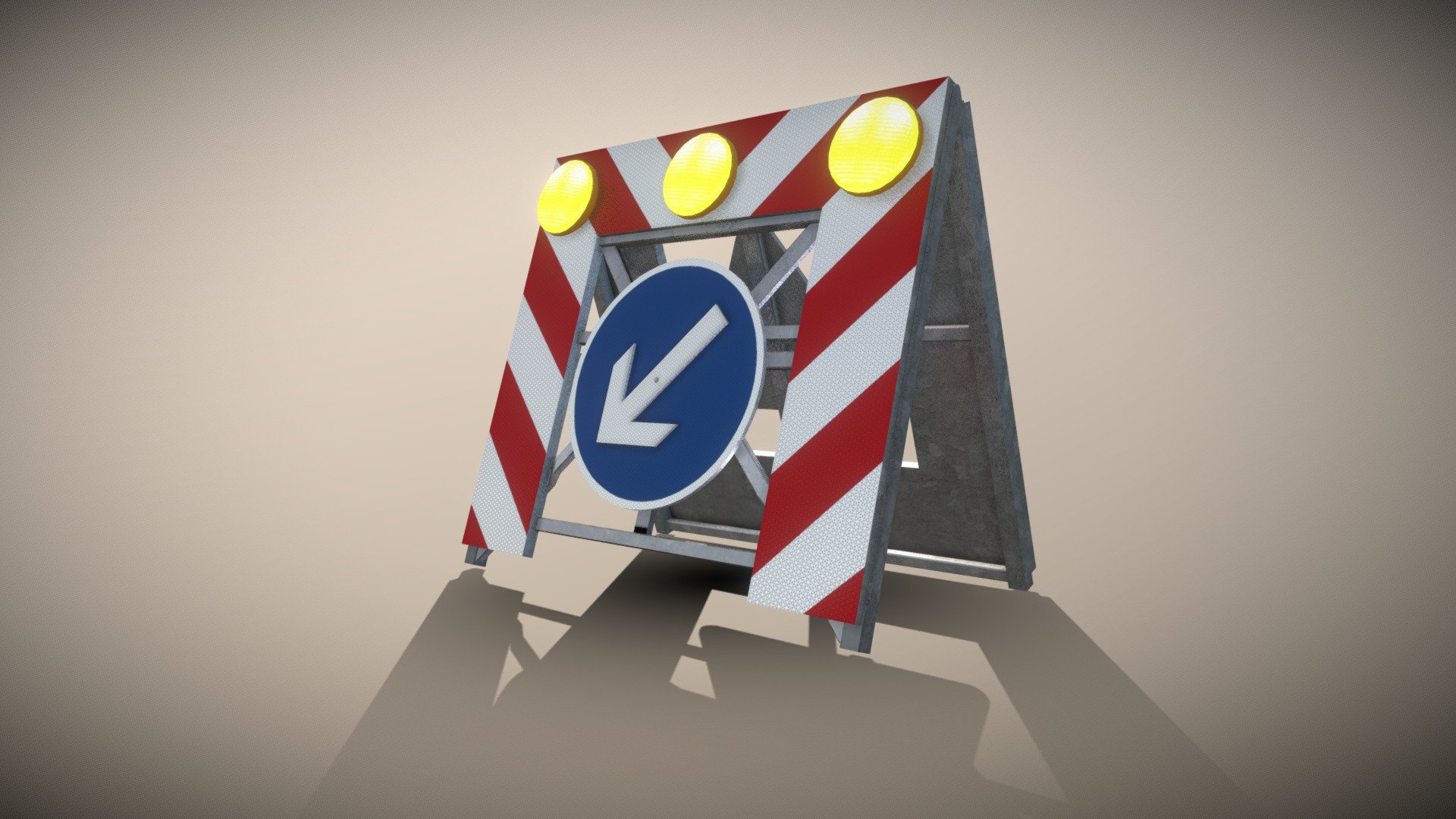 Basic Road Barrier 615 (simple version) 3d model