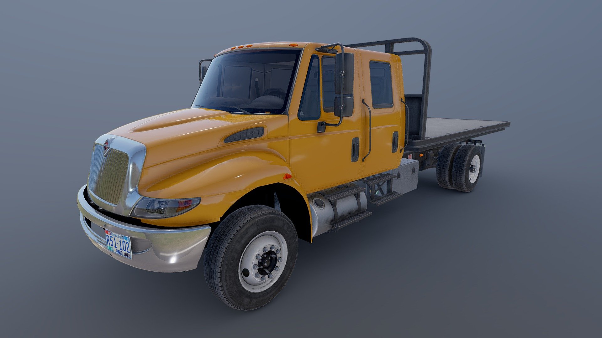 Durastar crewcab flatbed truck 3d model