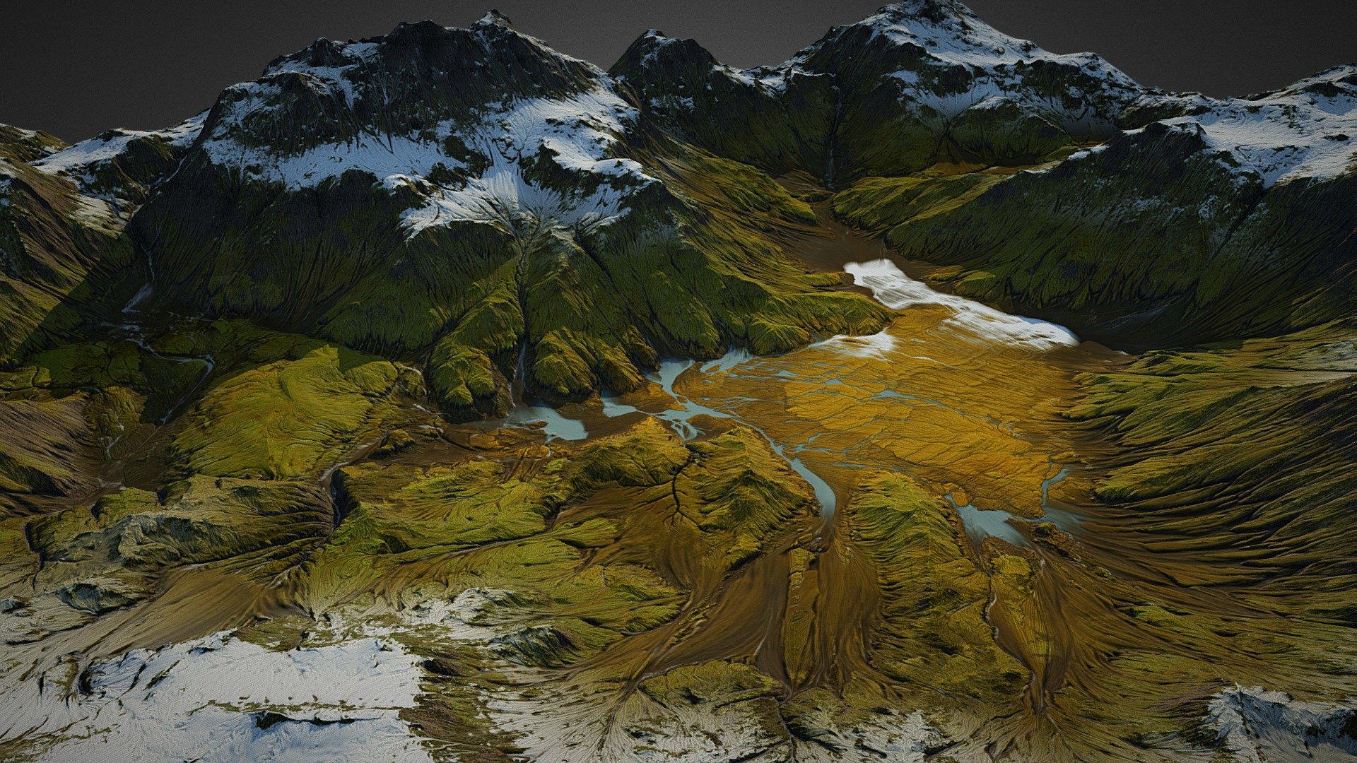 Iceland landscape (World Machine) 3d model