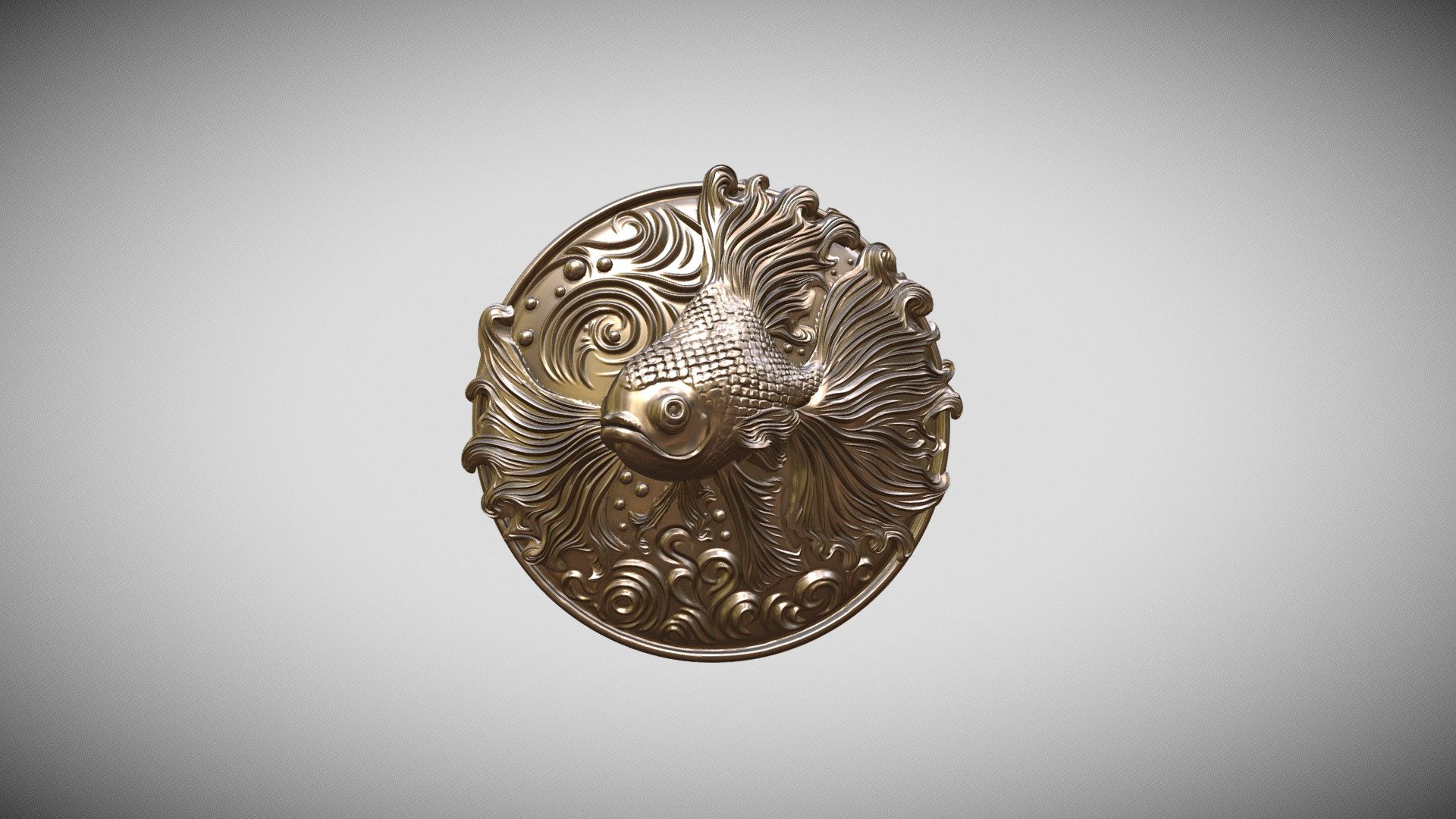 Zodiac medallion Pisces 3d model