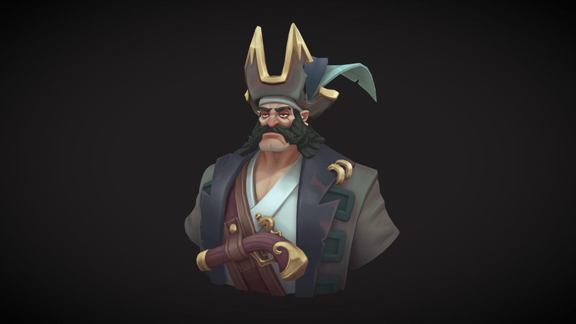 Hand Painted Stylized Pirate 3d model