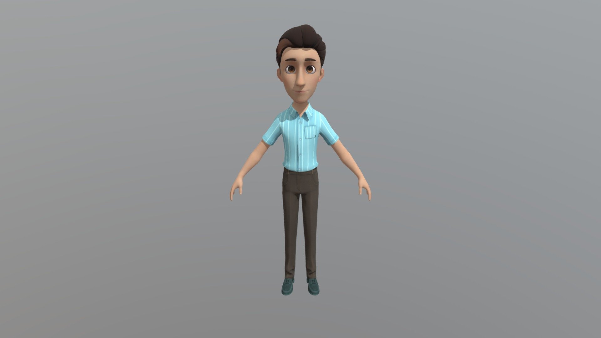 cartoon man people 3d model