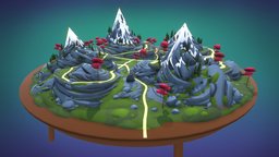 Lowpoly Mountain Diorama | Gravity Sketch