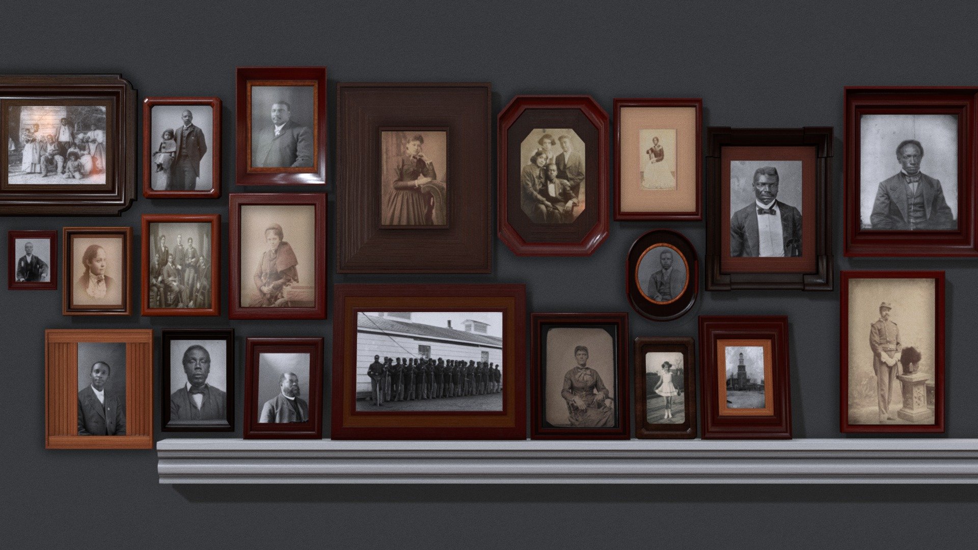 Wooden frames for old photos 3d model