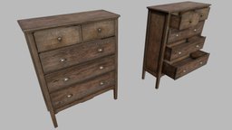 Large Wooden Dresser A PBR