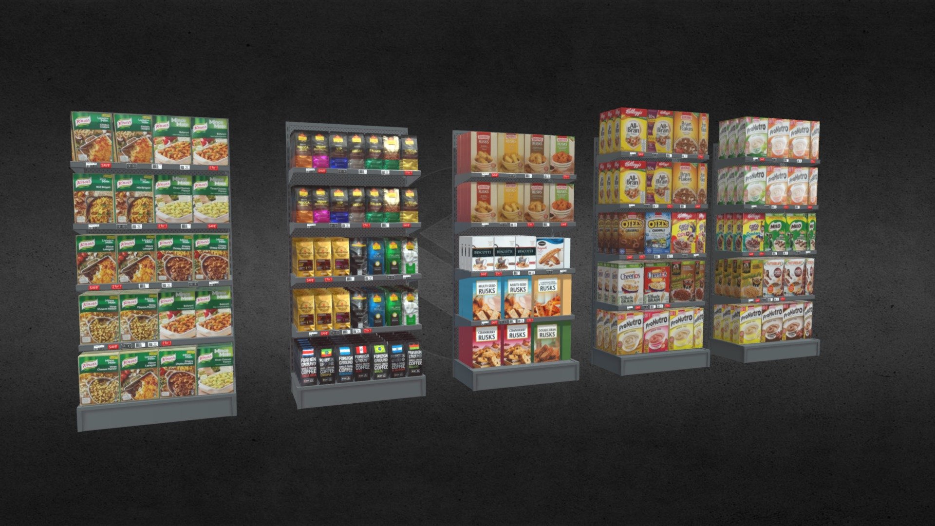 Store Environment Shop Shelves With Stock 3d model