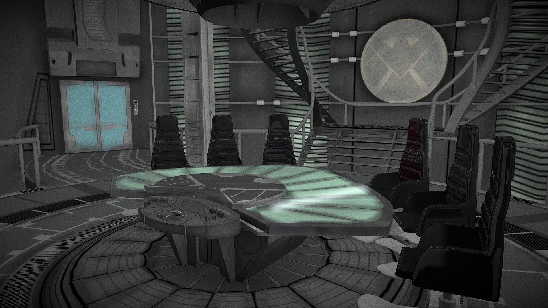 SHIELD Helicarrier Meeting Room 3d model