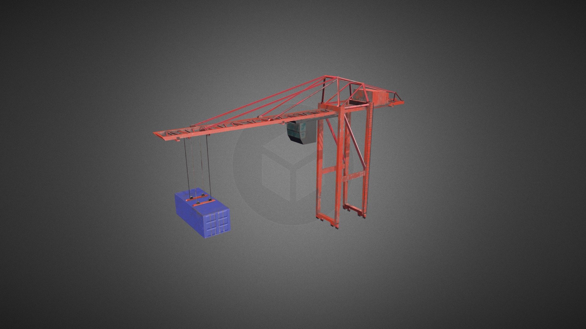 Port container crane 3d model