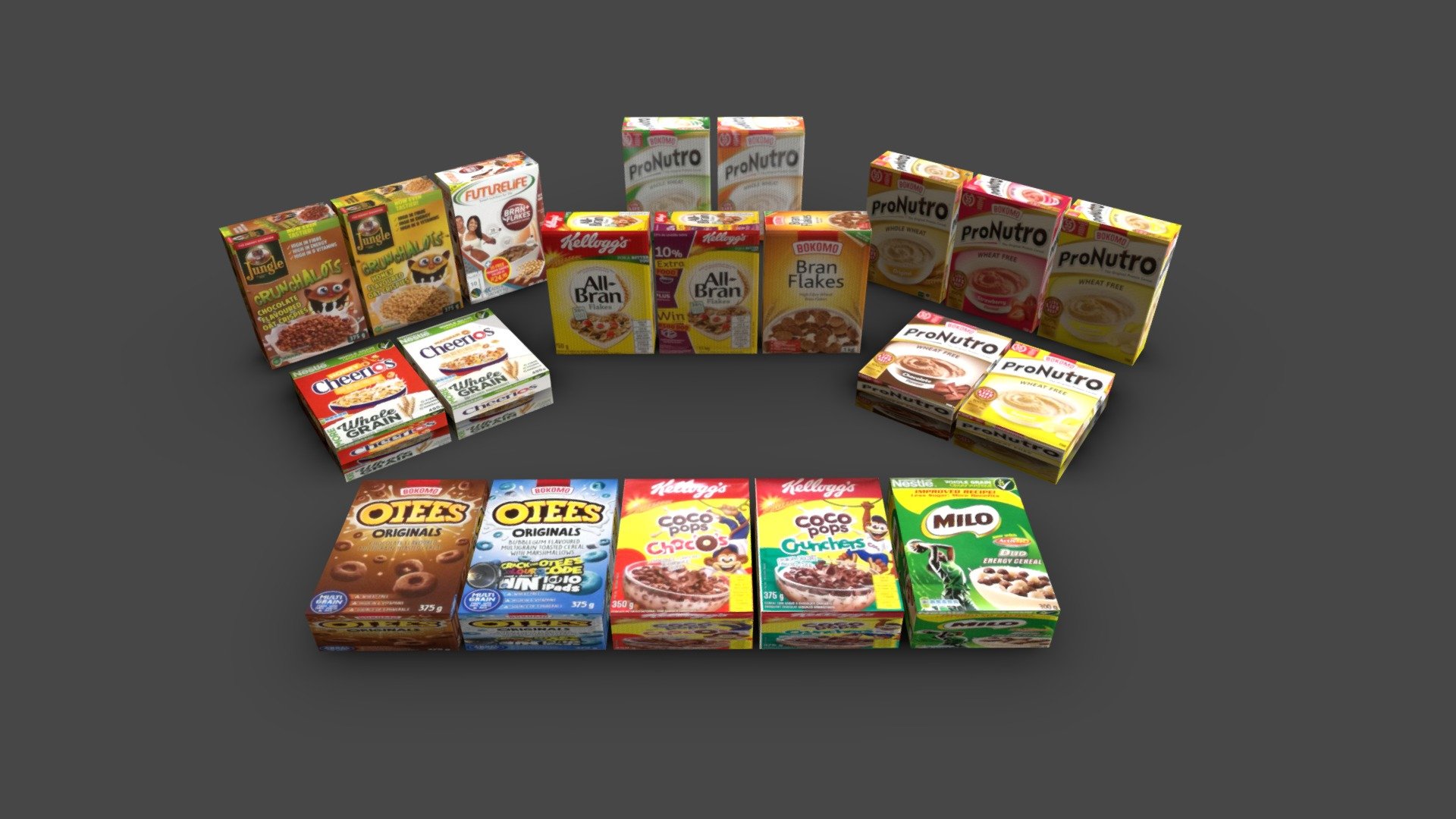 Standard Cereal Store Shelf 3d model