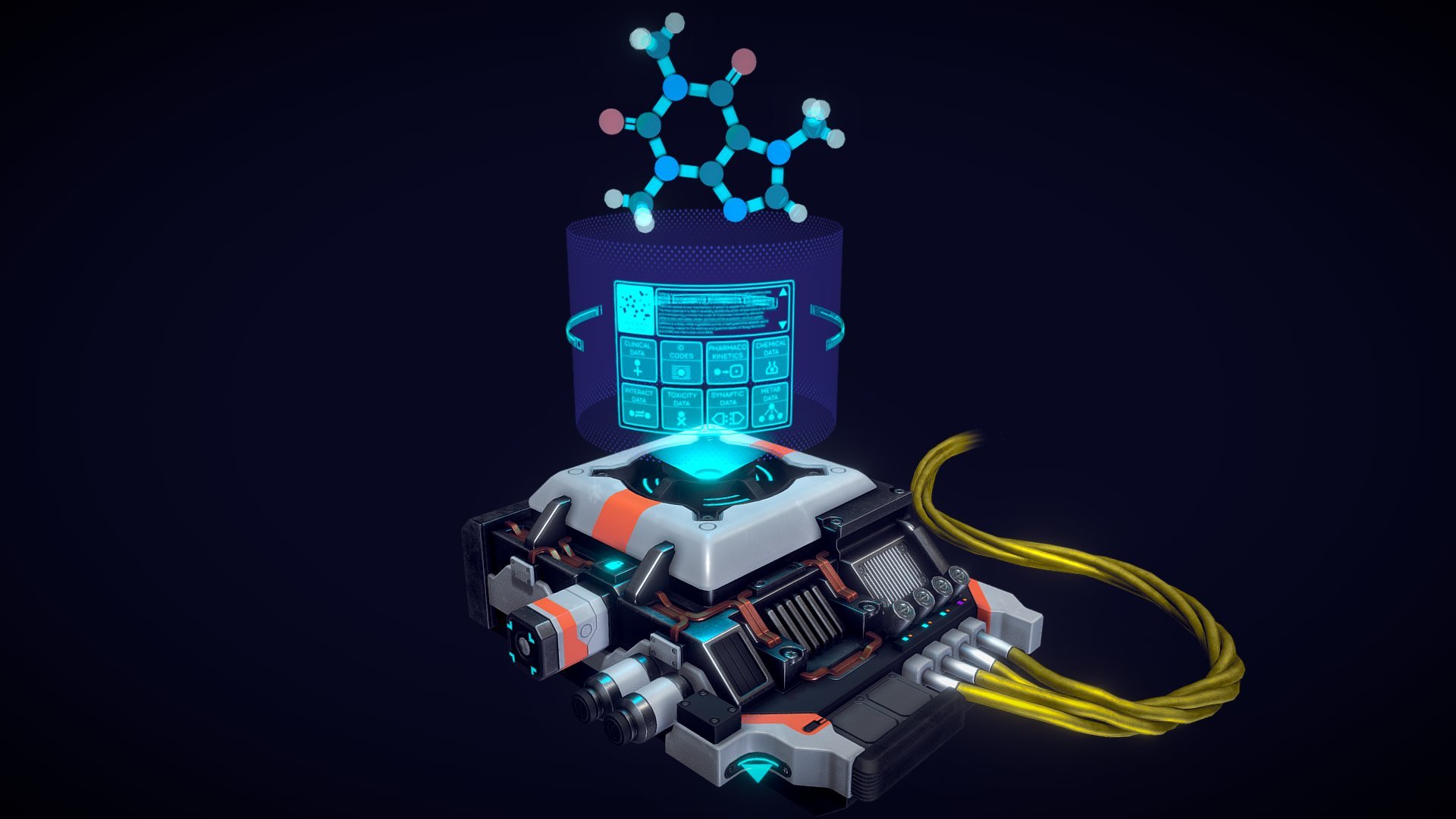 Sci-Fi Analyzer unit 3d model