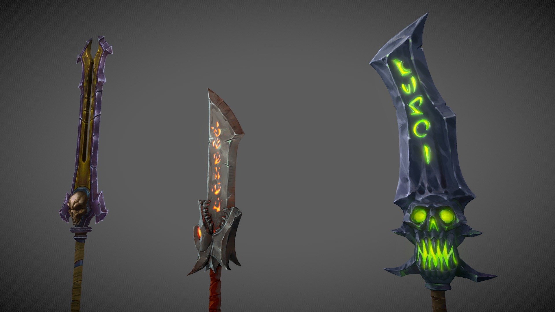 Stylized Fantasy Swords 3d model