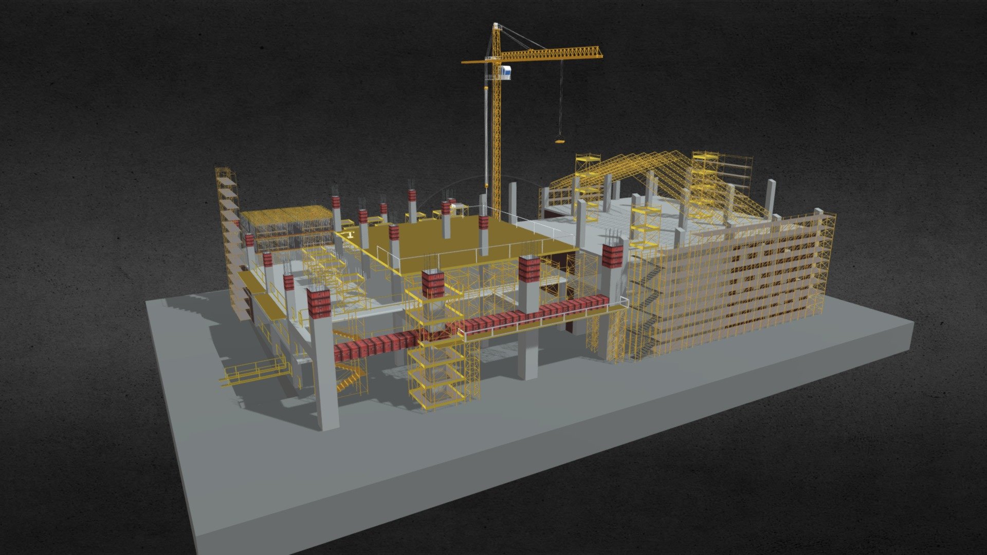 Under Construction City Building 3d model