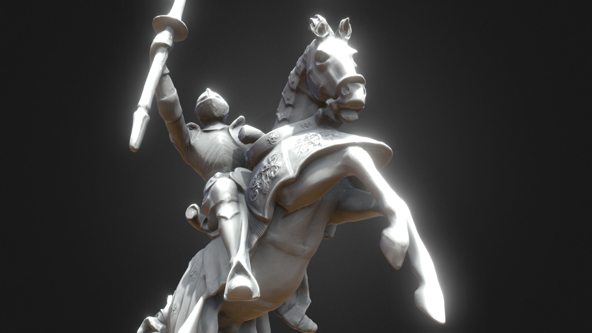 Knight Horse Statue 3d model