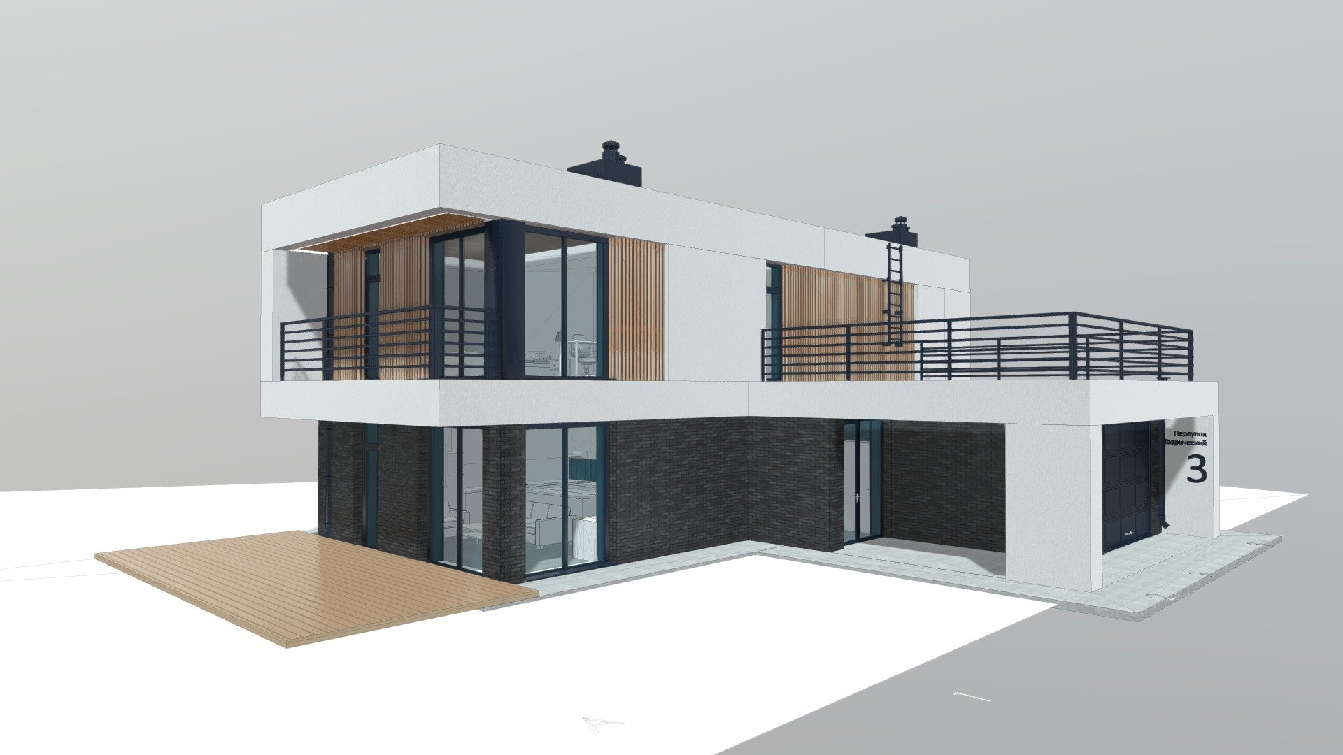 Modern house 150/185+50 3d model