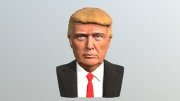 Donald Trump bust for full color 3D printing