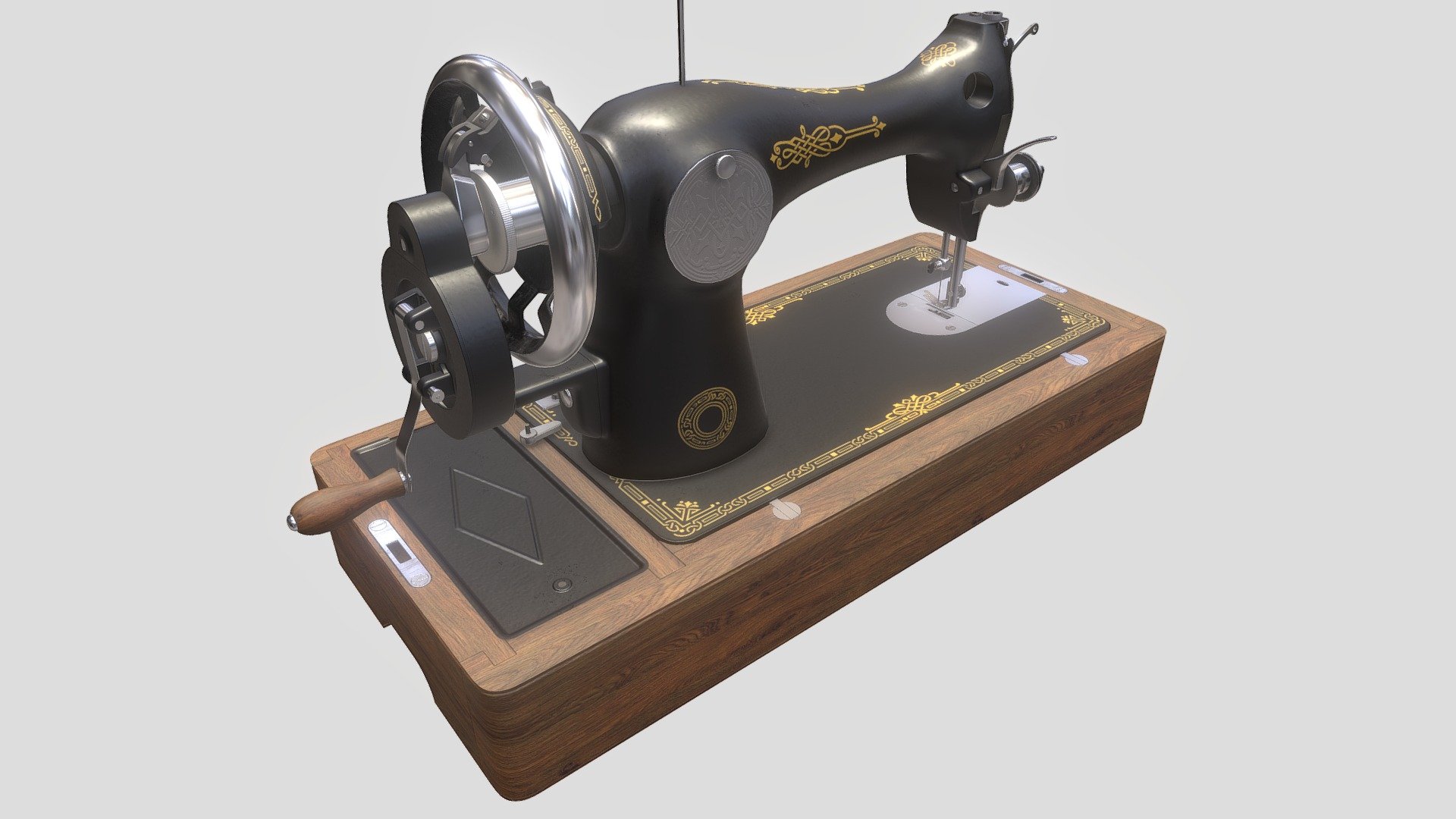 Old Soviet sewing machine Podolsk 2M 3d model