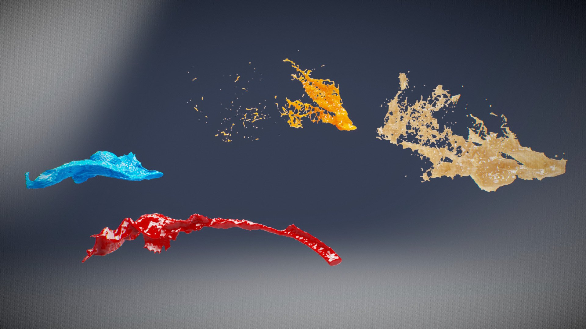 RANDOM FLUID SPLASH SET 8 3d model